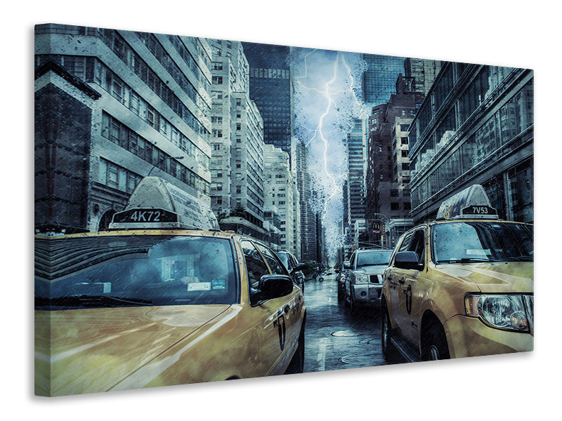 Canvas print Thunderstorm in New York