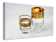 Canvas print Glasses with gold