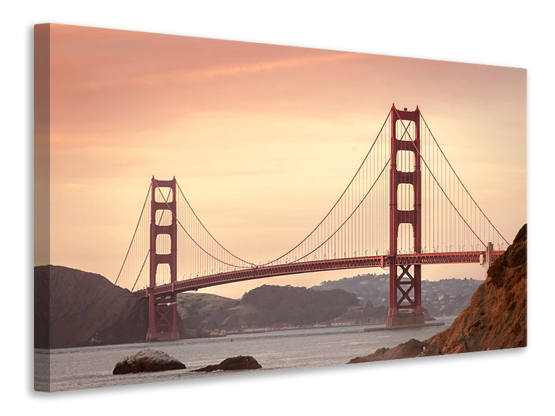 Canvas print Golden Gate Bridge in the evening light