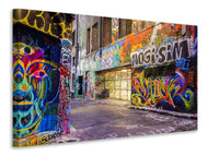 Canvas print Houses with graffiti