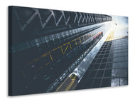 Canvas print Helicopter over skyscraper