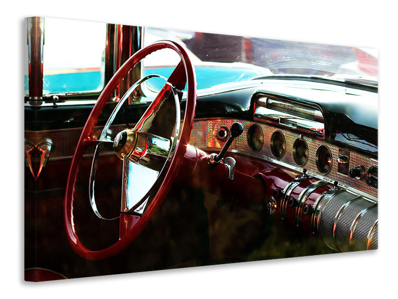 Canvas print Interior of a vintage car