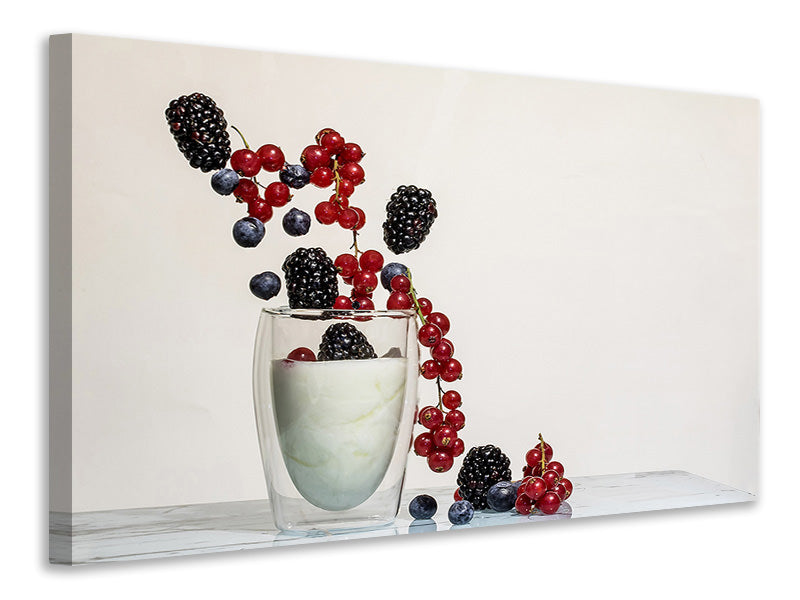 Canvas print Yogurt with berries
