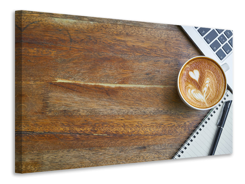 Canvas print Coffee to work