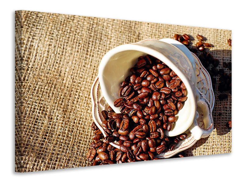 Canvas print Coffee beans in the cup
