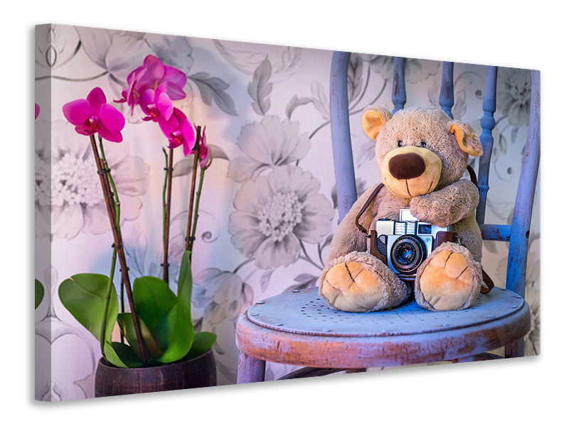 Canvas print Camera teddy bear