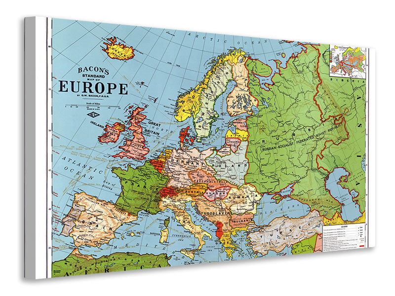 Canvas print Map Europe