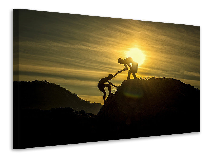 Canvas print Climbing in the mountains