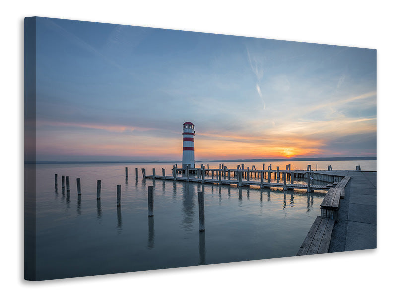 Canvas print Lighthouse in the sunset