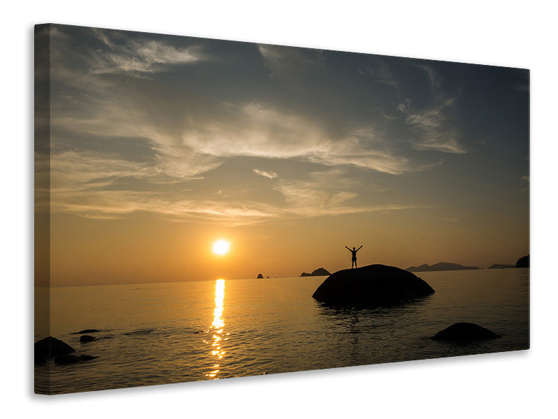 Canvas print Love the sunset by the sea
