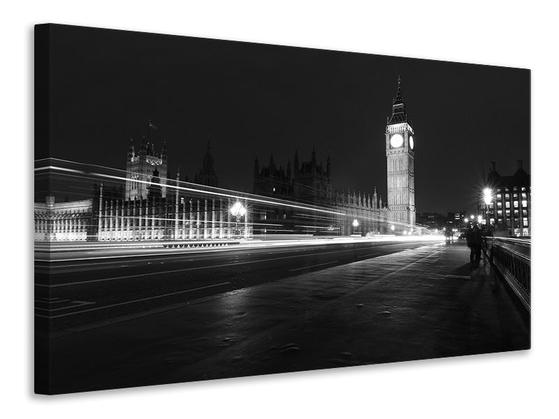 Canvas print At night on the bridge