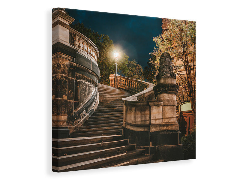 Canvas print At night in Dresden