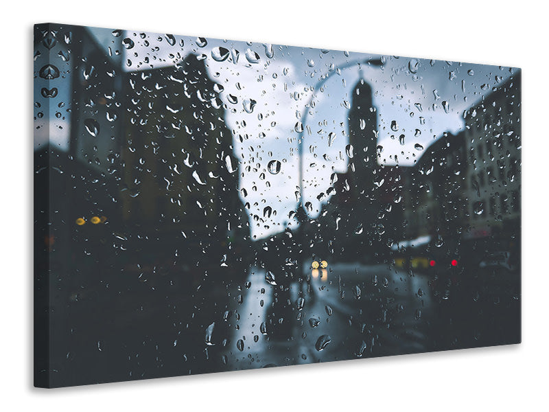 Canvas print Raindrops on the windowpane