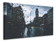 Canvas print Raindrops on the windowpane