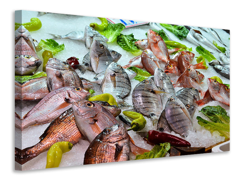 Canvas print Raw fish