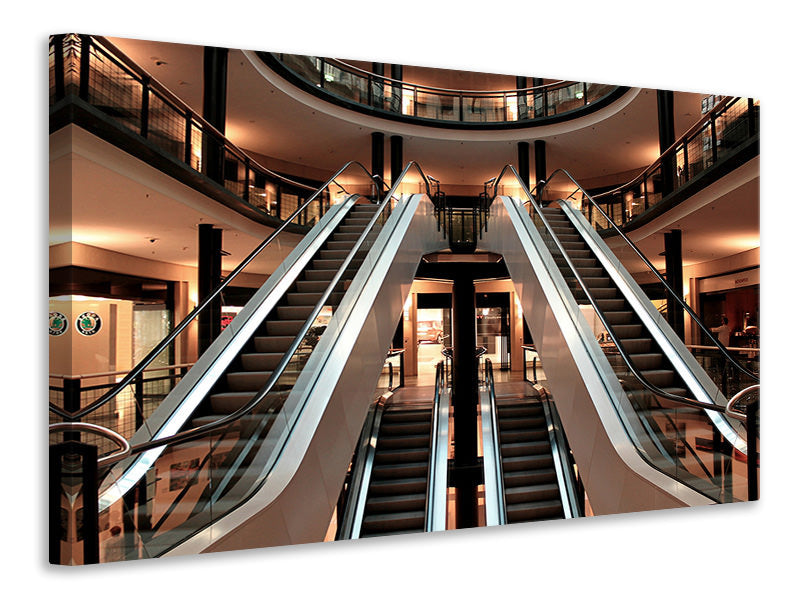 Canvas print Escalator in shopping mall