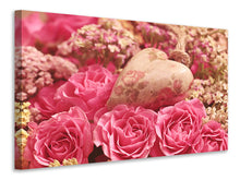 Load image into Gallery viewer, Canvas print Romantic roses with heart
