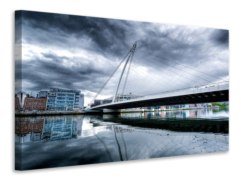 Canvas print Samuel Beckett Bridge with clouds