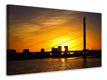 Load image into Gallery viewer, Canvas print Skyline Dusseldorf at sunset
