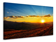 Canvas print Sunset in the world of mountains