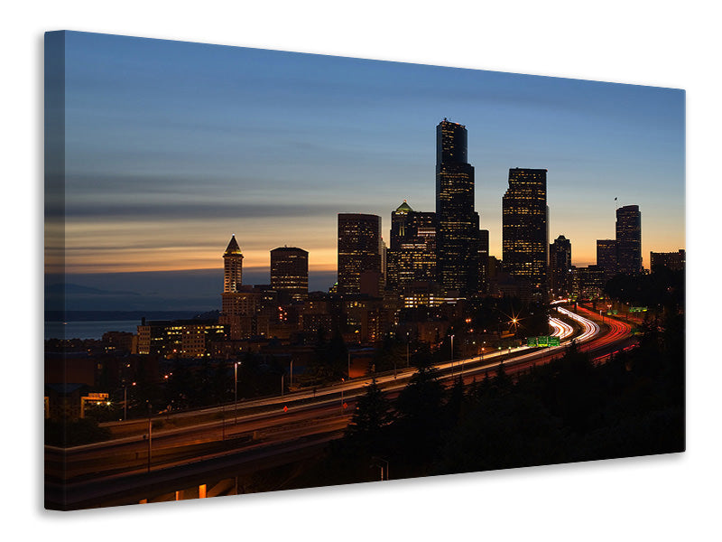 Canvas print Sunset in Seattle