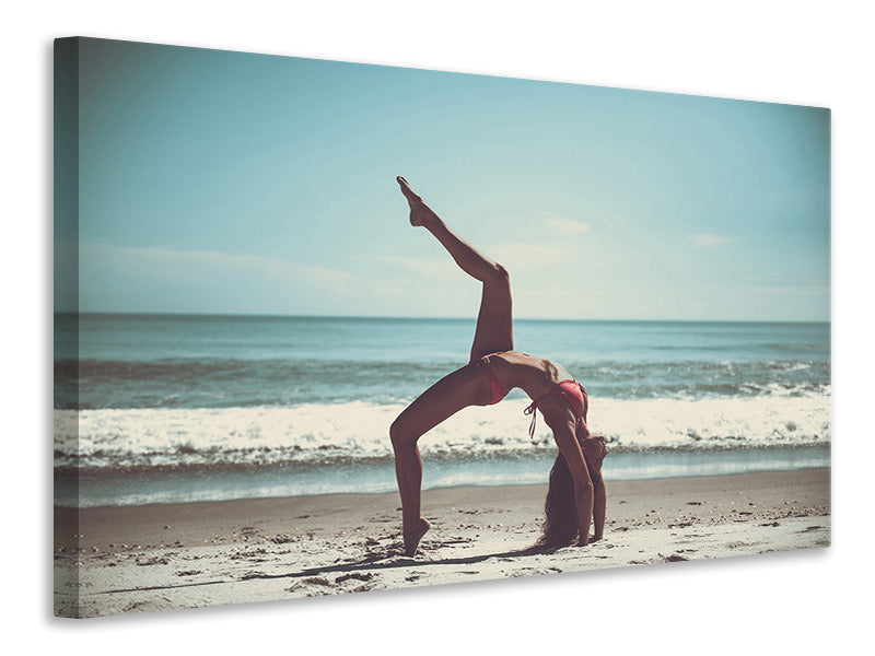 Canvas print Beach gymnastics