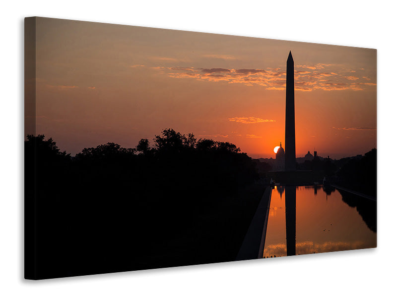 Canvas print Washington in the sunset