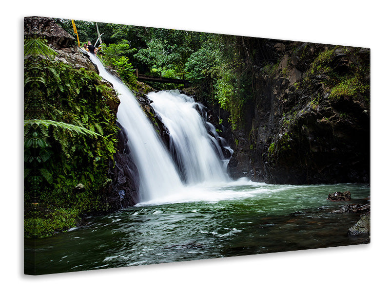 Canvas print Waterfall in the evening light