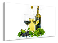 Canvas print White wine and red wine