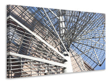 Load image into Gallery viewer, Canvas print Spiral staircase made of metal
