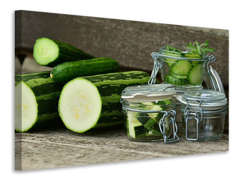 Canvas print Zucchinis and cucumbers