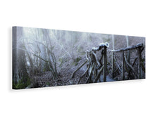 Load image into Gallery viewer, Panoramic Canvas Print Old wooden bridge in the forest
