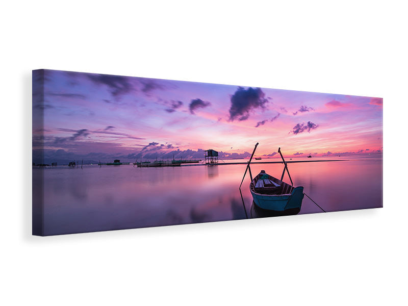 Panoramic Canvas Print Impressive sunset at the sea