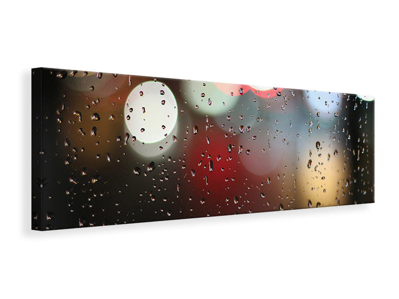 Panoramic Canvas Print Illuminated water drops