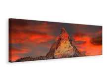 Load image into Gallery viewer, Panoramic Canvas Print Mountains of Switzerland at sunset
