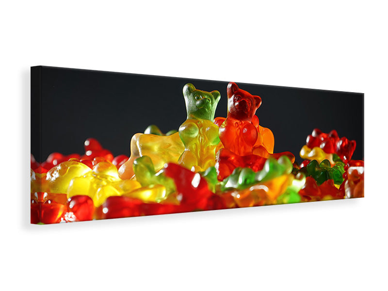 Panoramic Canvas Print Colorful gummy bears