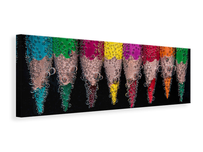 Panoramic Canvas Print Crayons in the water
