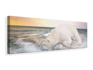 Panoramic Canvas Print The polar bear and the sea