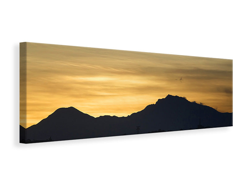 Panoramic Canvas Print The sunrise in the mountains