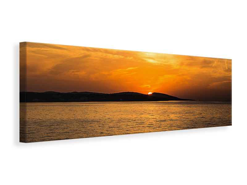 Panoramic Canvas Print The sun sets