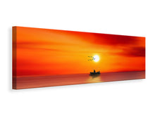 Load image into Gallery viewer, Panoramic Canvas Print A fisherman in the sunset
