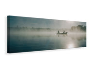 Panoramic Canvas Print Fisherman in the sunrise