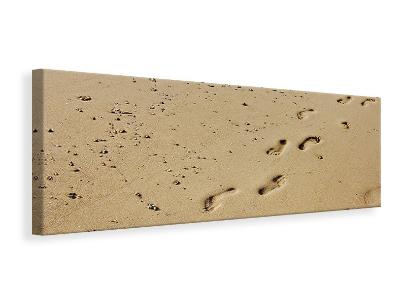 Panoramic Canvas Print Footprints in the sand