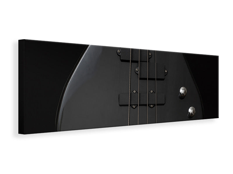 Panoramic Canvas Print Guitar in black