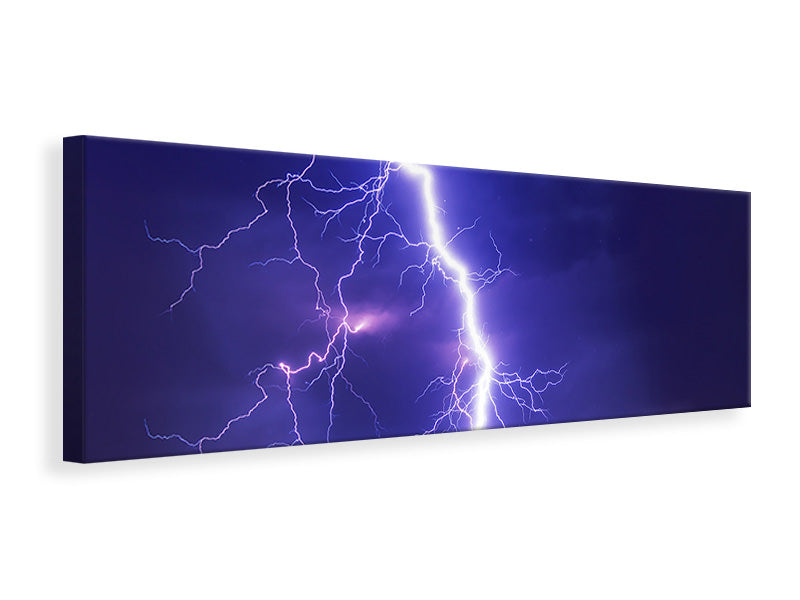 Panoramic Canvas Print Imposing lightning