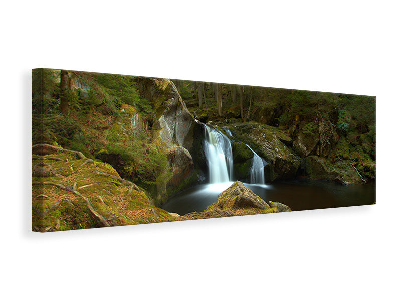 Panoramic Canvas Print Small waterfall in the forest