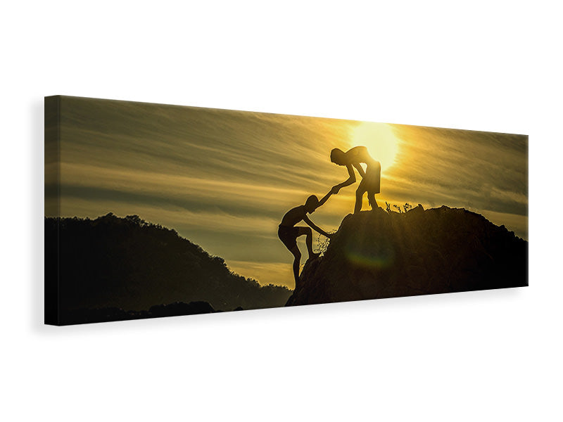 Panoramic Canvas Print Climbing in the mountains