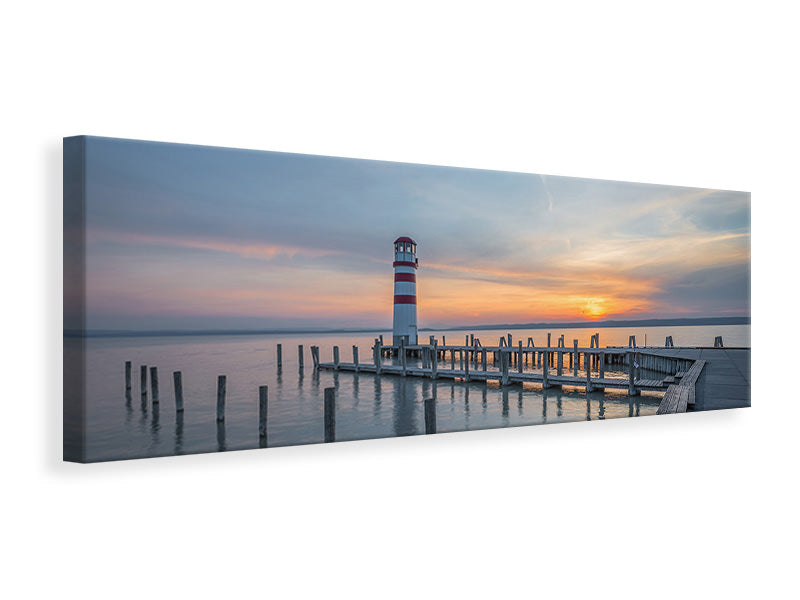 Panoramic Canvas Print Lighthouse in the sunset