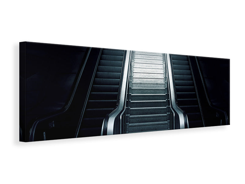 Panoramic Canvas Print Escalator in the dark