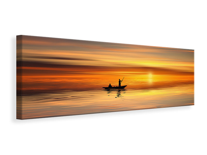 Panoramic Canvas Print Romantic sunset on the sea